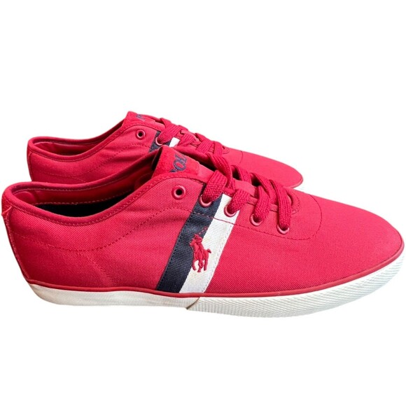 Ralph Lauren Polo Men’s 11D Sport Suede Sneakers Red Pony Halford Low Top New main image 7